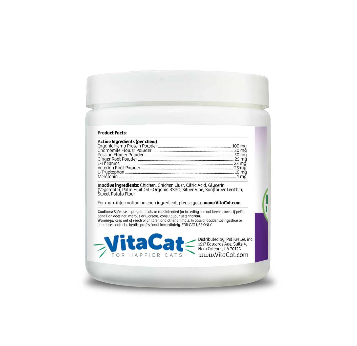 active ingredients natural supplement for cats helps reduce stress